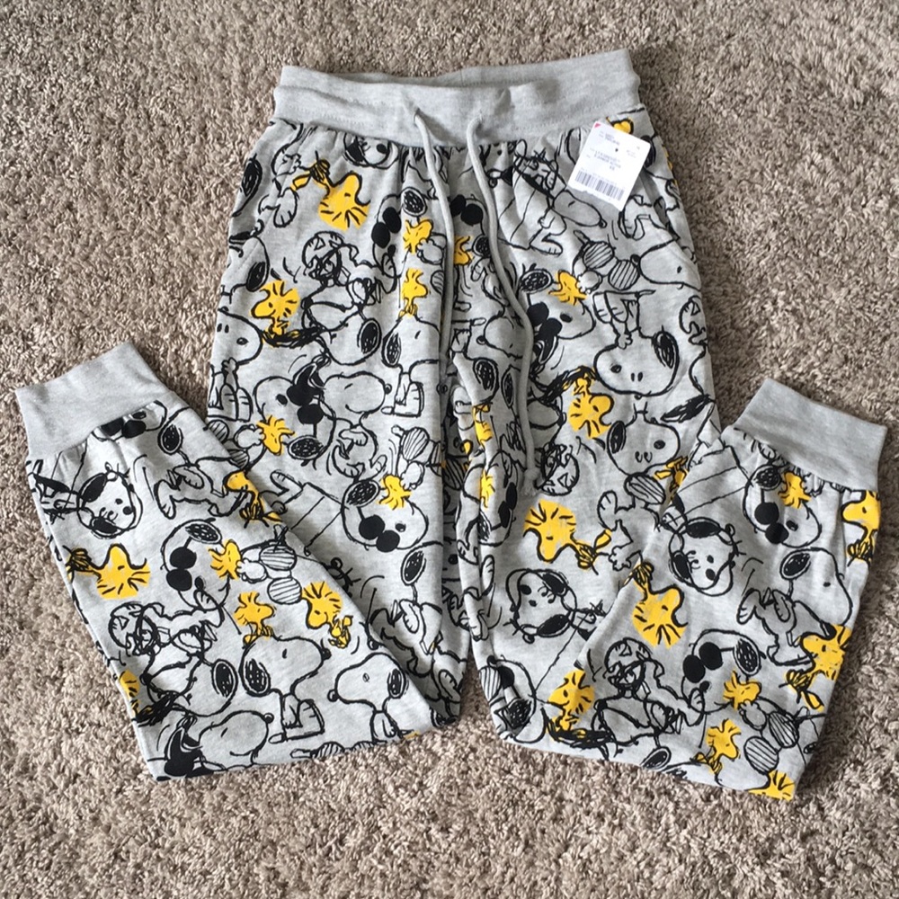 NWT XS Peanuts Snoopy and Woodstock Joggers
